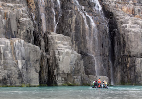 Alkefjellet bird cliffs in the Hinlopen Strait